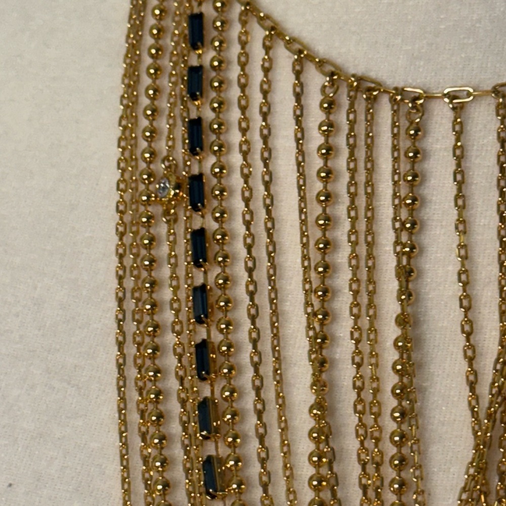 Coach Gold Multi Chain Waterfall Bib Necklace - Picture 9 of 12